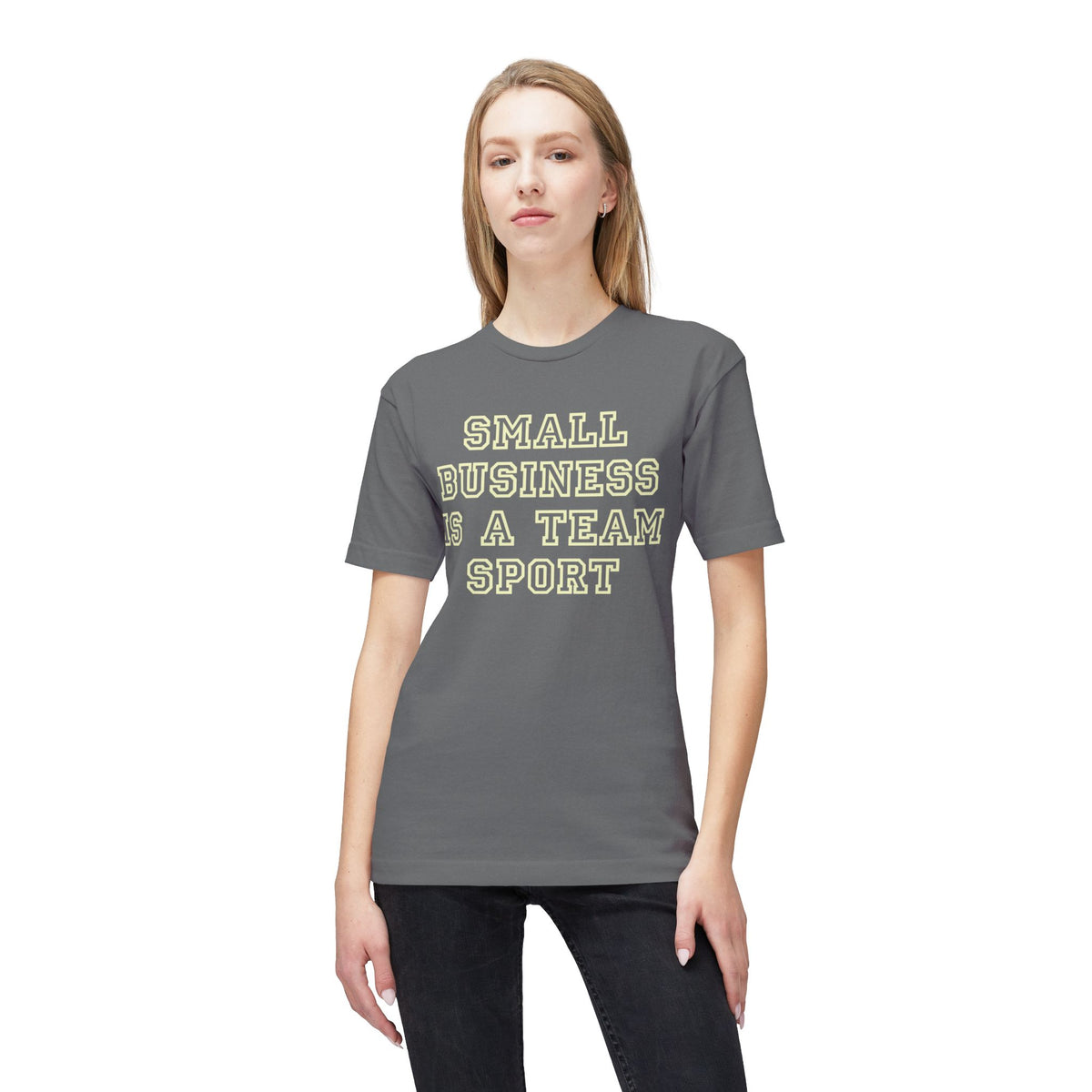 Small Business Is a Team Sport Tee. Unisex Midweight T-shirt, Made in US